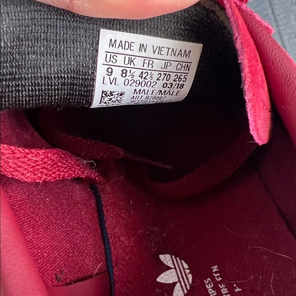 Adidas Campus Burgundy Suede Shoes - Picture 2 of 7